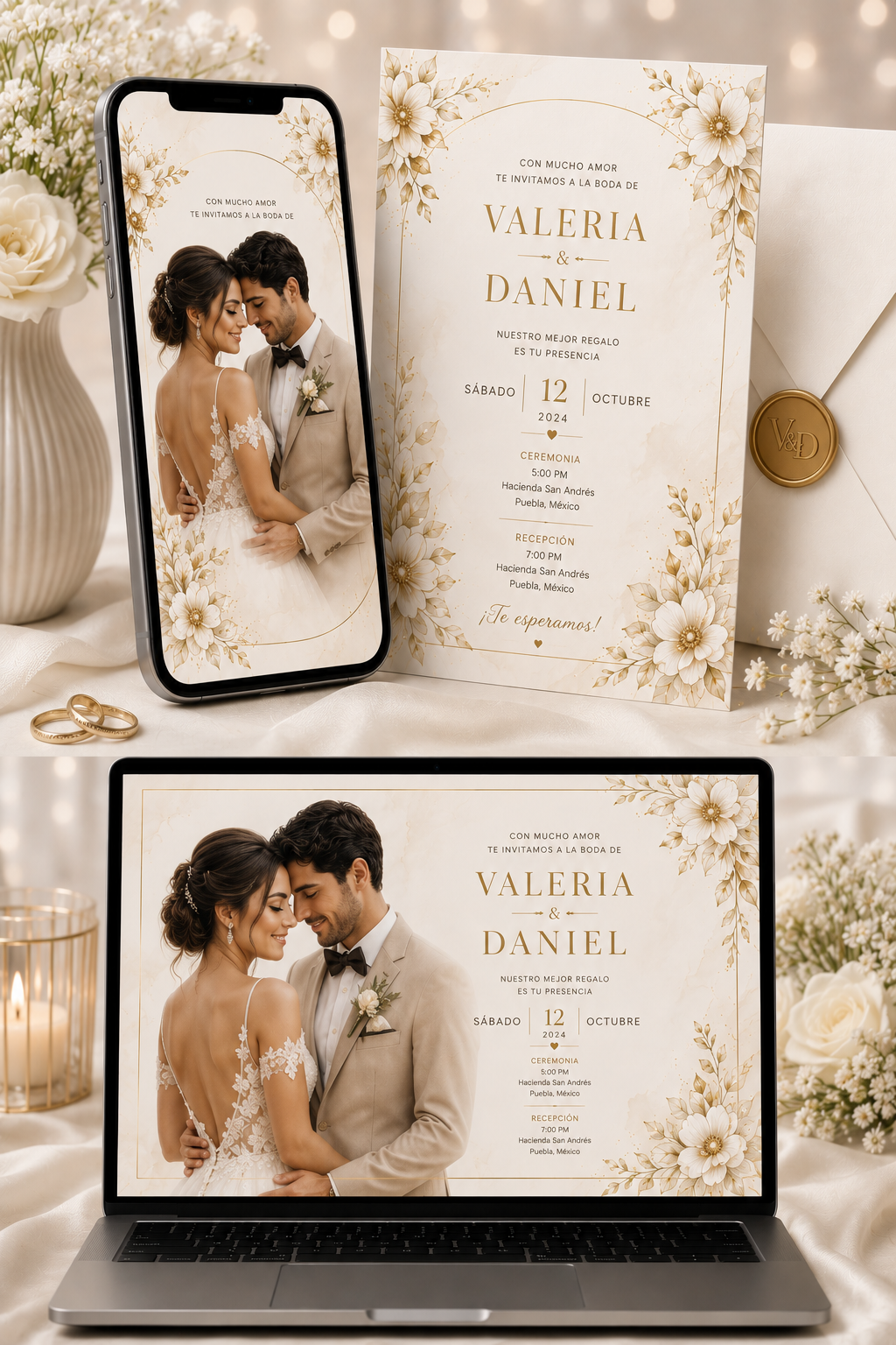 Invitación digital de boda premium