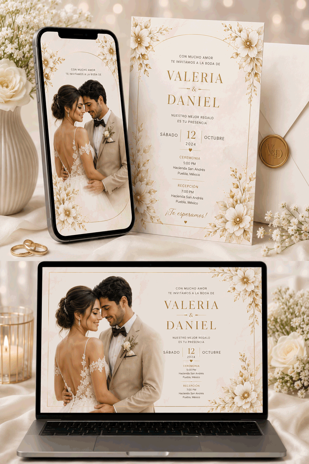 Invitación digital de boda premium